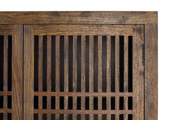 GINER Y COLOMER Armoire à 2 portes en bois d'acacia et métal